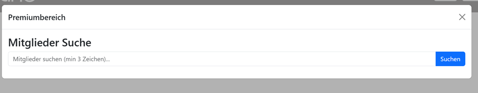 Mitgliedersuche und Kontaktfunktion für Premium-Mitglieder